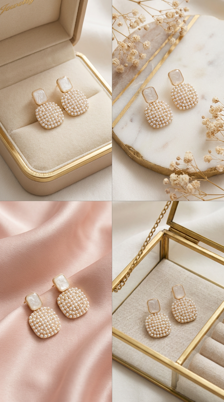 Vintage Perlen Ohrringe Gold – Elegante Statement Ohrstecker